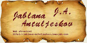 Jablana Antuljeskov vizit kartica